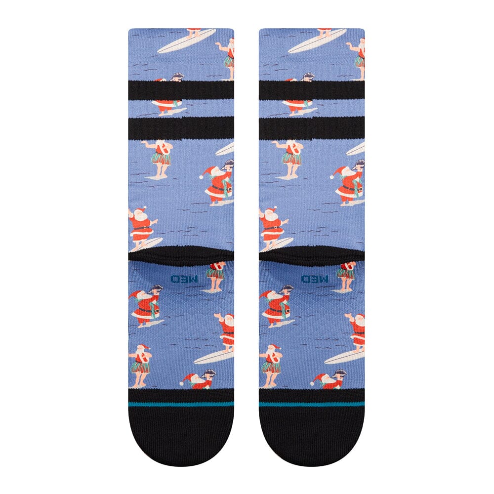Stance Surfing Santa Lifestyle Crew Socks - BlackToe Running#colour_blue