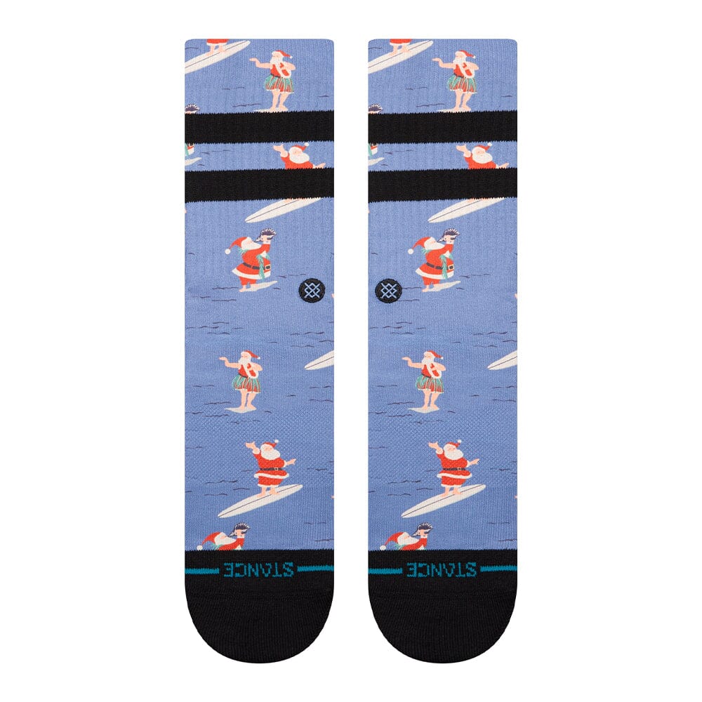 Stance Surfing Santa Lifestyle Crew Socks - BlackToe Running#colour_blue
