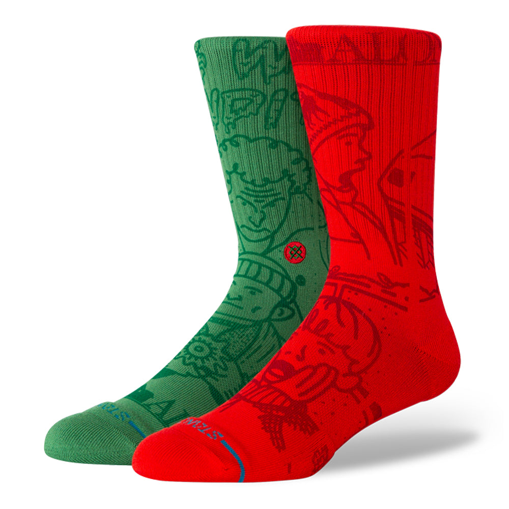 Stance X Home Alone Light Cushion Crew Socks - BlackToe Running#colour_multi