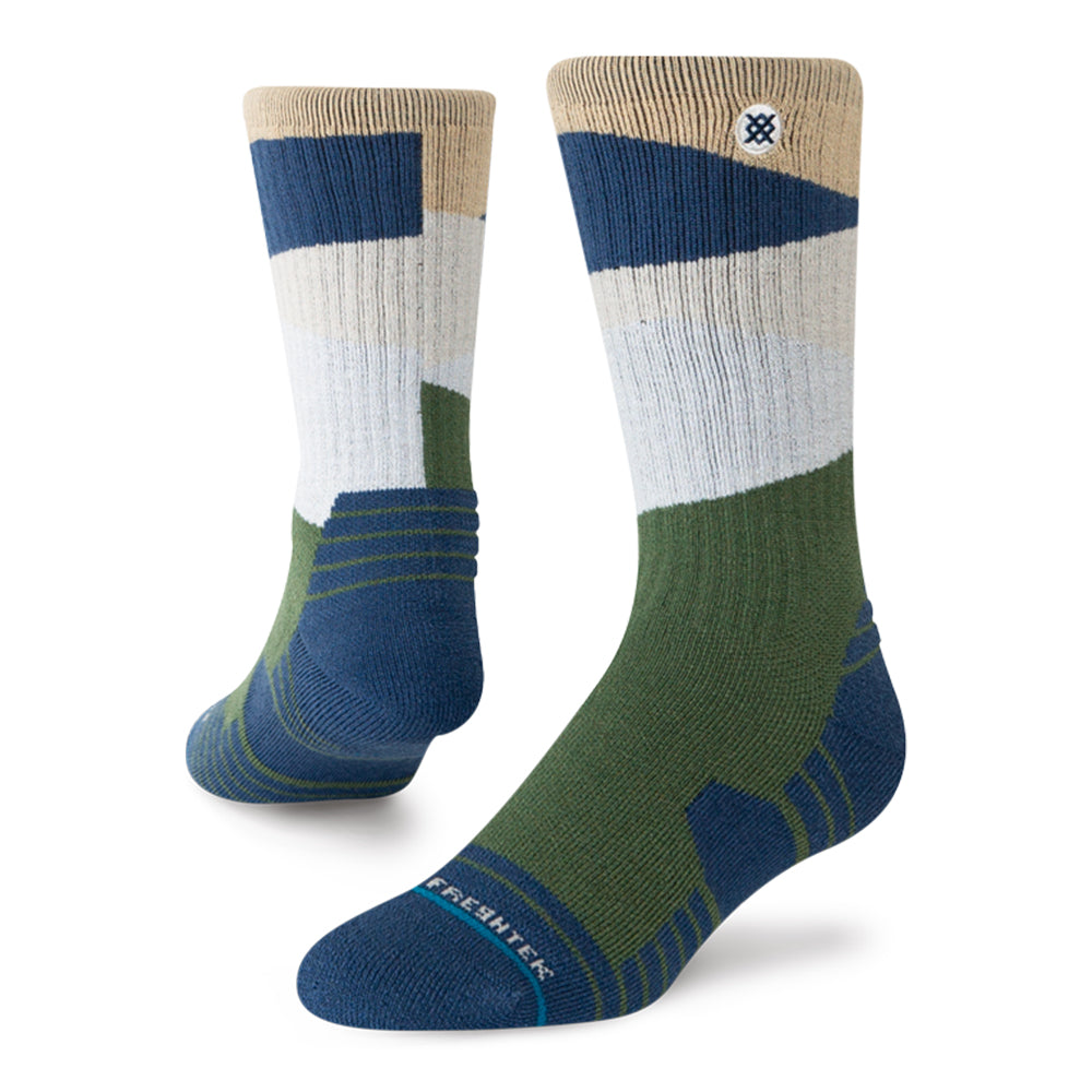 Stance Barrier Medium Cushion Hike Wool Crew Socks - BlackToe Running#colour_multi
