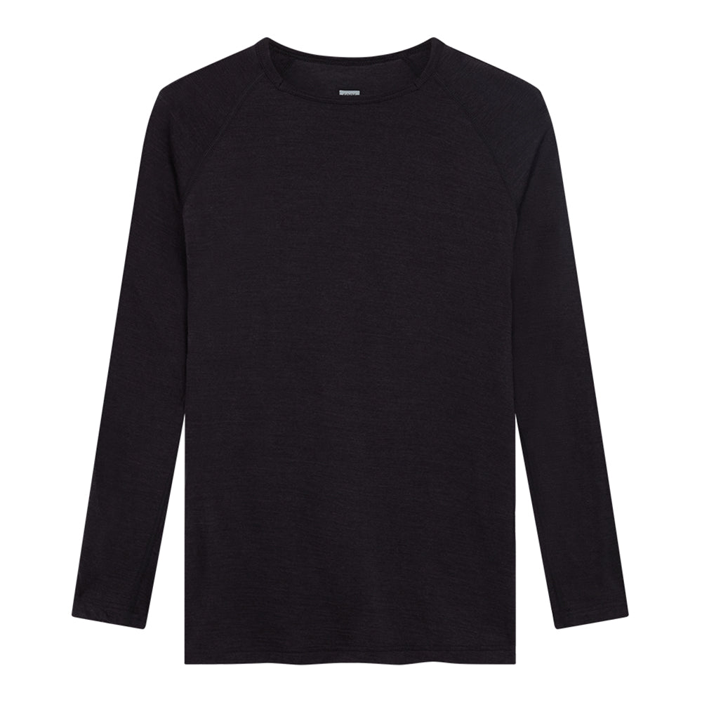 Soar Women's L/S Merino & Silk Base Layer - BlackToe Running#colour_dark-grey