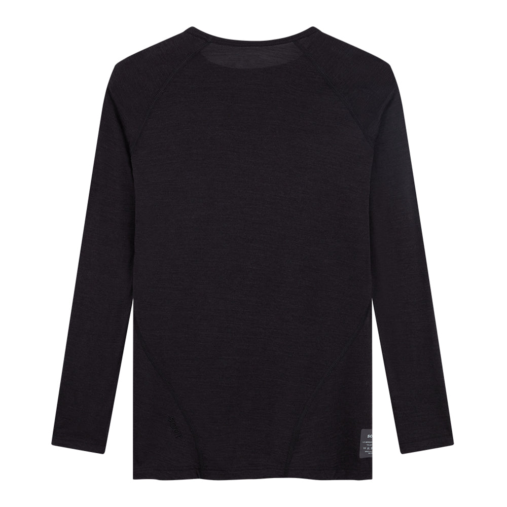 Soar Women's L/S Merino & Silk Base Layer - BlackToe Running#colour_dark-grey