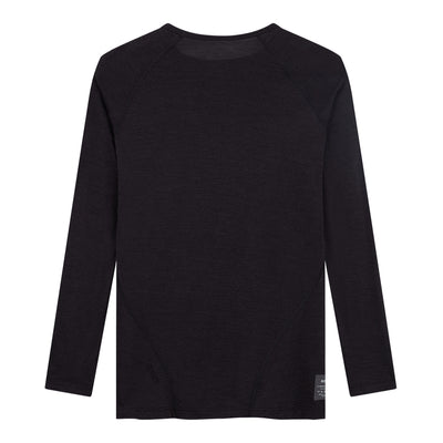 Soar Women's L/S Merino & Silk Base Layer - BlackToe Running#colour_dark-grey