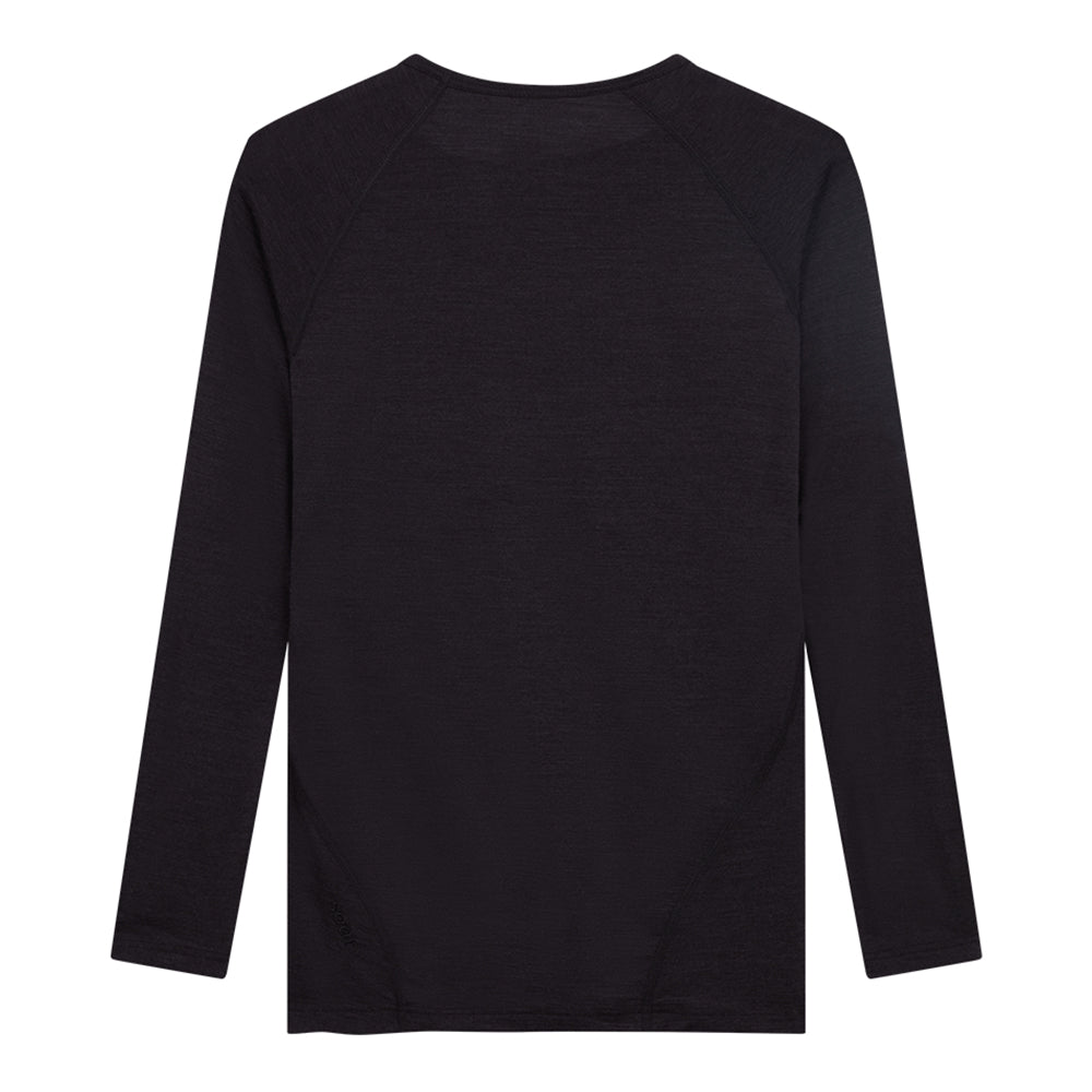Soar Men's L/S Merino & Silk Base Layer - BlackToe Running#colour_dark-grey