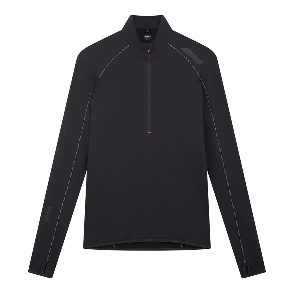 Soar Men's Wool Tech Top - BlackToe Running#colour_black