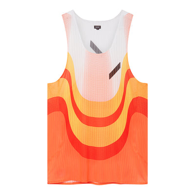 Soar Men's Race Vest - BlackToe Running#colour_orange-red-white