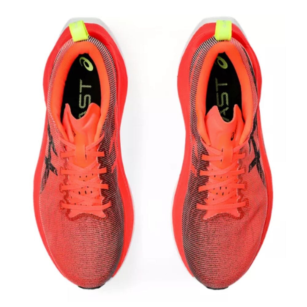Asics Superblast Shoes - BlackToe Running#colour_sunrise-red-black
