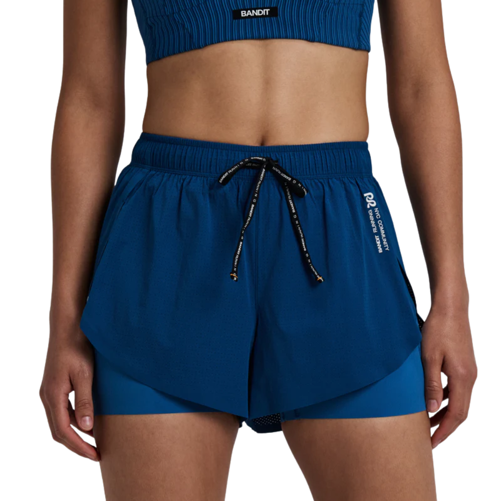 Bandit Women’s Vento™ 2-in-1 Run Short - BlackToe Running#colour_ink-blue-aegean