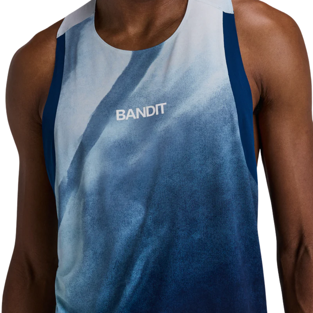 Bandit Running Men's Specter Race Singlet - BlackToe Running#colour_undertow-ink-blue-multi