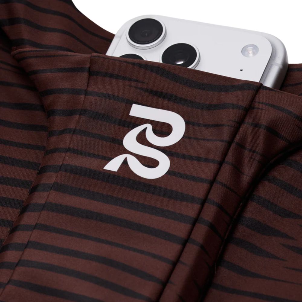 Bandit Running Women's Stamina™ Scoop Neck Race Crop - BlackToe Running#colour_organic-stripe-cacao