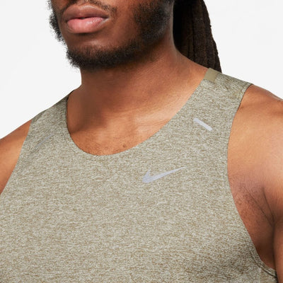 Nike Men's Dri-FIT Rise 365 Tank Men's Tops - BlackToe Running#colour_neutral-olive-reflective-silver