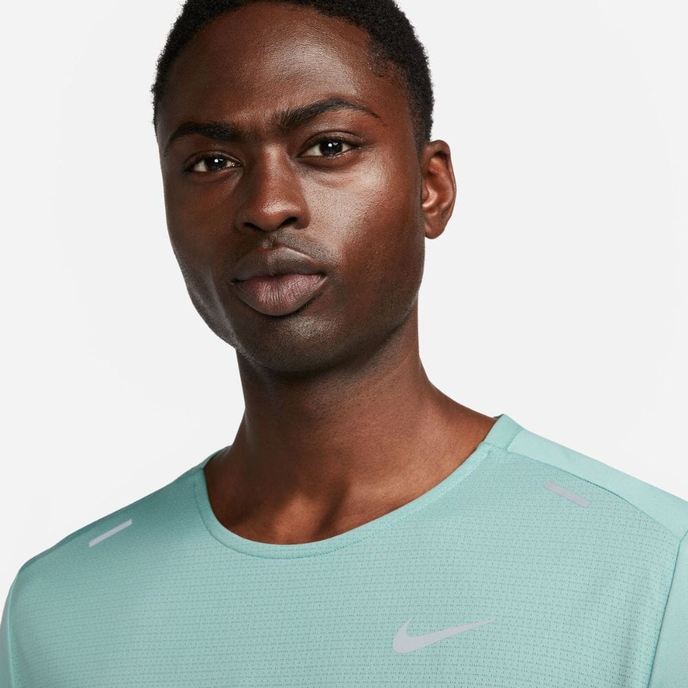 Nike Rise 365 Men's Dri-FIT Short-Sleeve Running Top Men's Top - BlackToe Running#colour_mineral-green-reflective-silver