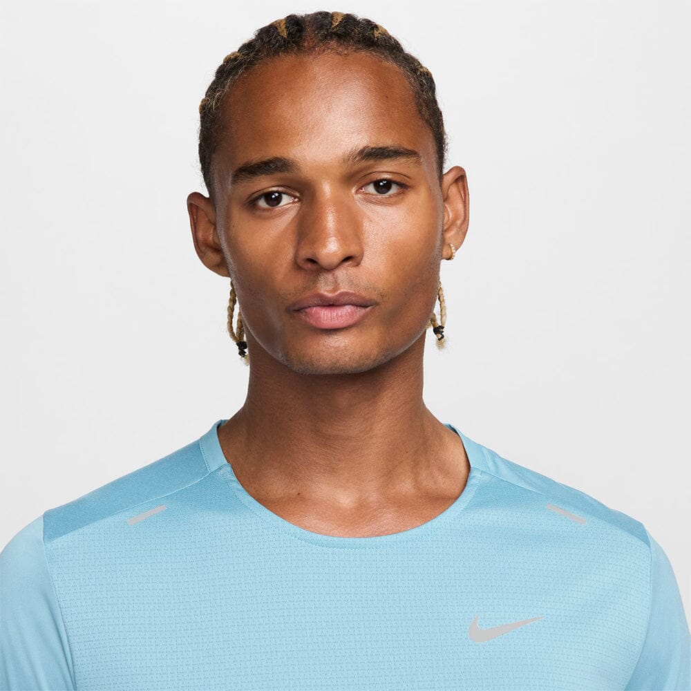 Nike Men's Rise 365 Dri-FIT Short-Sleeve Running Top - BlackToe Running#colour_denim-turq-reflective-silver