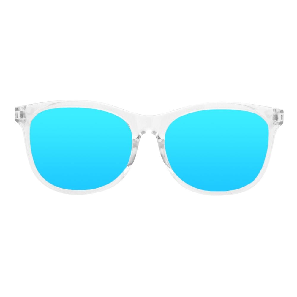 Marsquest Momentum Sunglasses - Crystal & Neon Blue - BlackToe Running