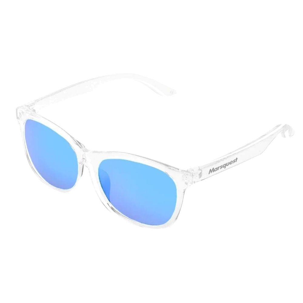 Marsquest Momentum Sunglasses - Crystal & Neon Blue - BlackToe Running