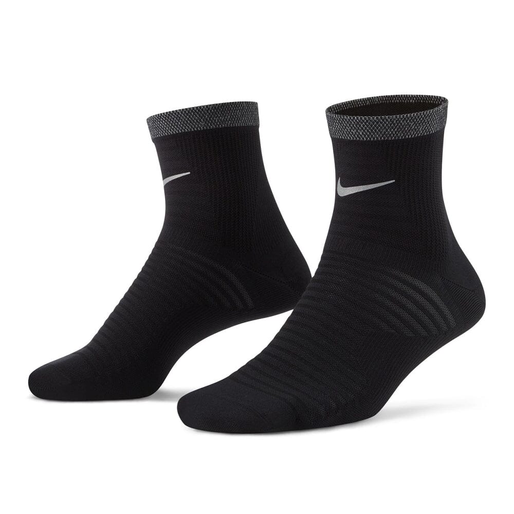 Nike Spark Light Weight Ultralight Cushion Ankle Quarter Socks - BlackToe Running#colour_black