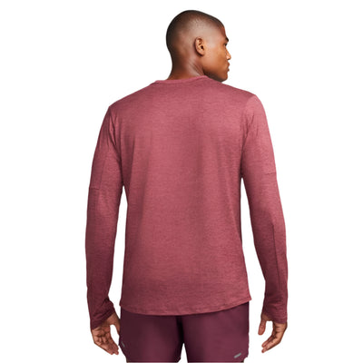 Nike Men's Dry Fit Element Running Crew - BlackToe Running#colour_night-maroon