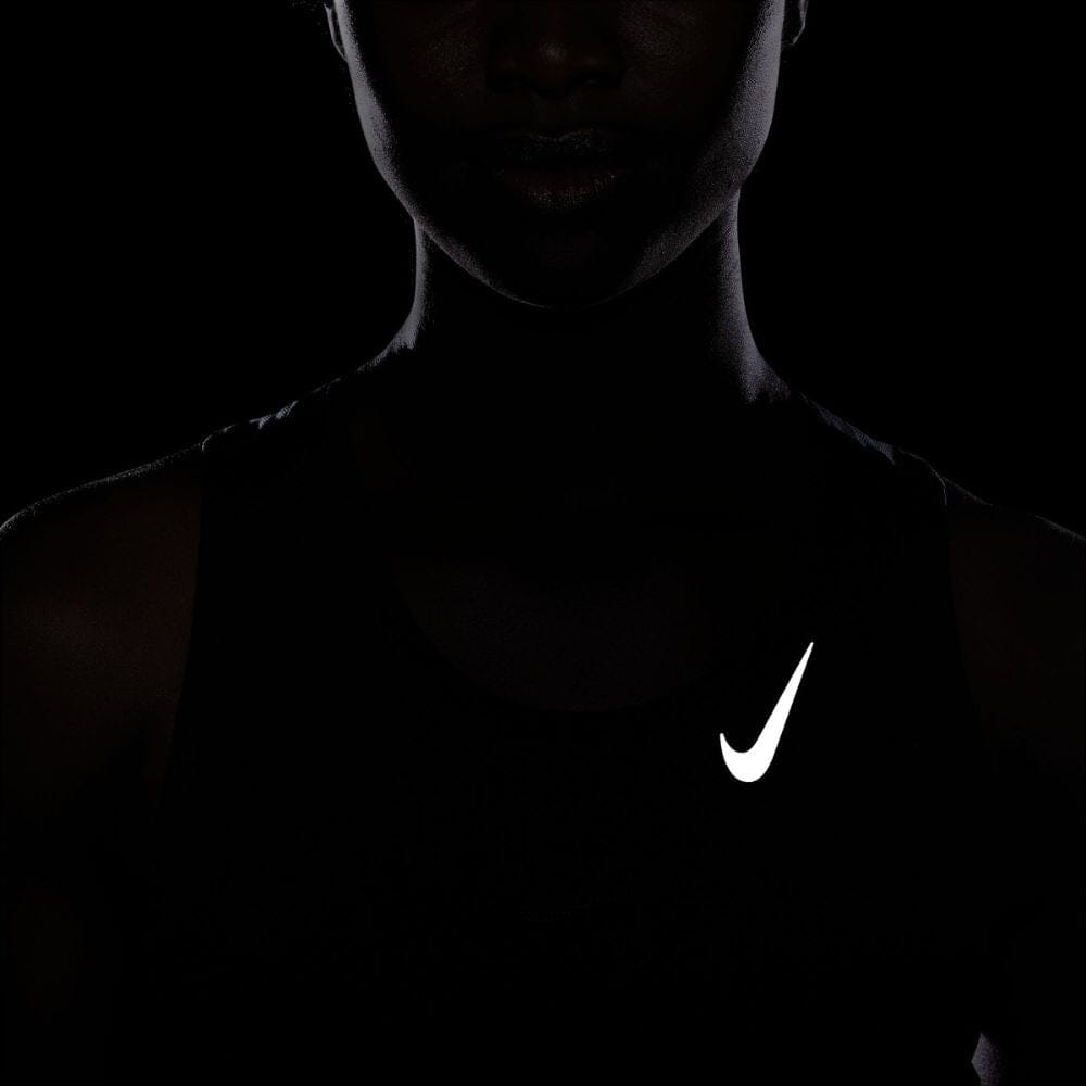 Nike Women's Dri-FIT Race Crop Women's Tops - BlackToe Running#colour_black-reflective-silver