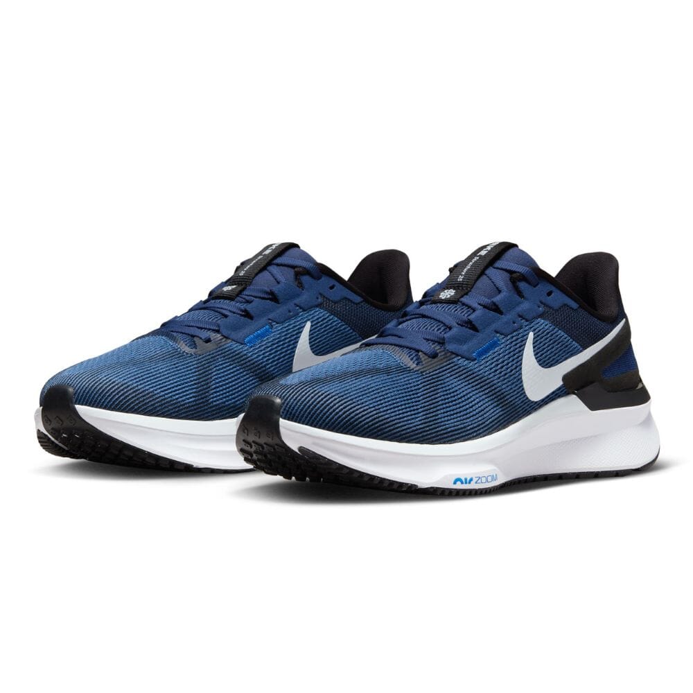 Nike Men's Air Zoom Structure 25 Men's Shoes - BlackToe Running#colour_midnight-navy-pure-platinum