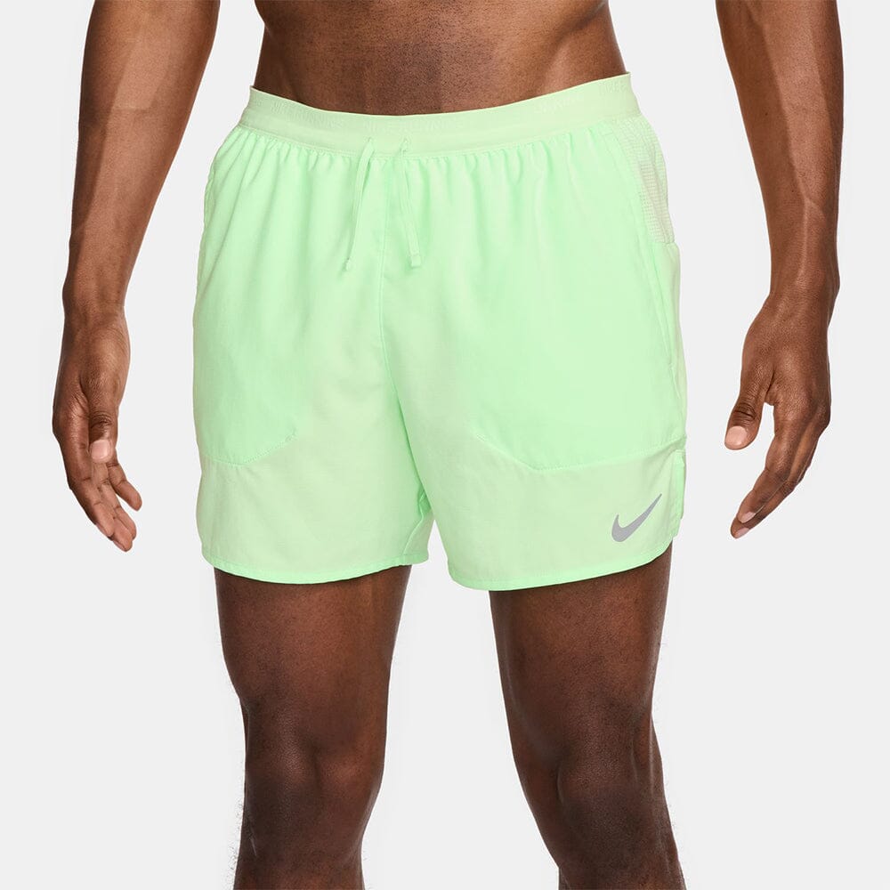 Nike Men's Dri-FIT Stride 5" Brief-Lined Running Shorts - BlackToe Running#colour_vapor-green-reflective-silver