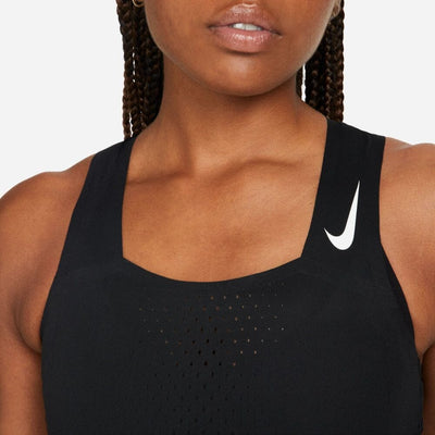 Nike Women's Dri-FIT ADV AeroSwift Crop Top Women's Tops - BlackToe Running#colour_black-white