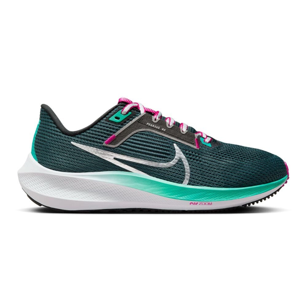 Nike Women's Air Zoom Pegasus 40 Women's Shoes - BlackToe Running#colour_deep-jungle-metallic-silver