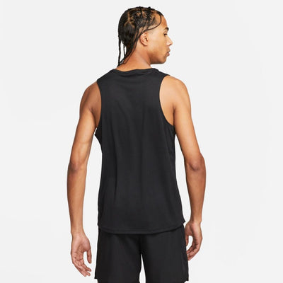 Nike Men's Dri-FIT Miler Running Tank Men's Tops - BlackToe Running#colour_black-reflective-silver