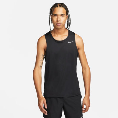 Nike Men's Dri-FIT Miler Running Tank Men's Tops - BlackToe Running#colour_black-reflective-silver