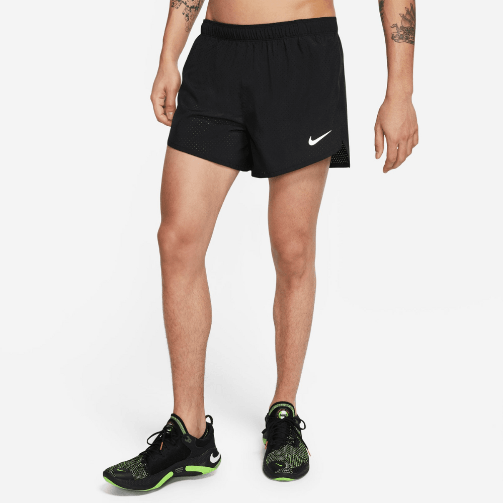 Nike Men's Fast 4" Lined Racing Shorts - BlackToe Running#colour_black