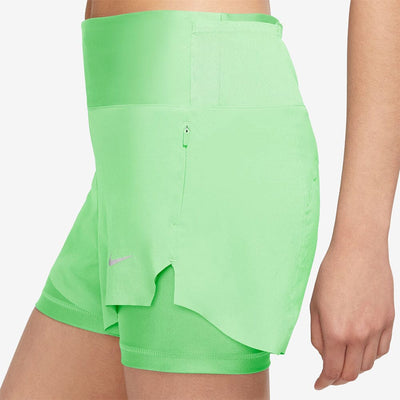 Nike Women's Dri-FIT Swift Mid-Rise 3" 2-in-1 Running Shorts with Pockets - BlackToe Running#colour_green