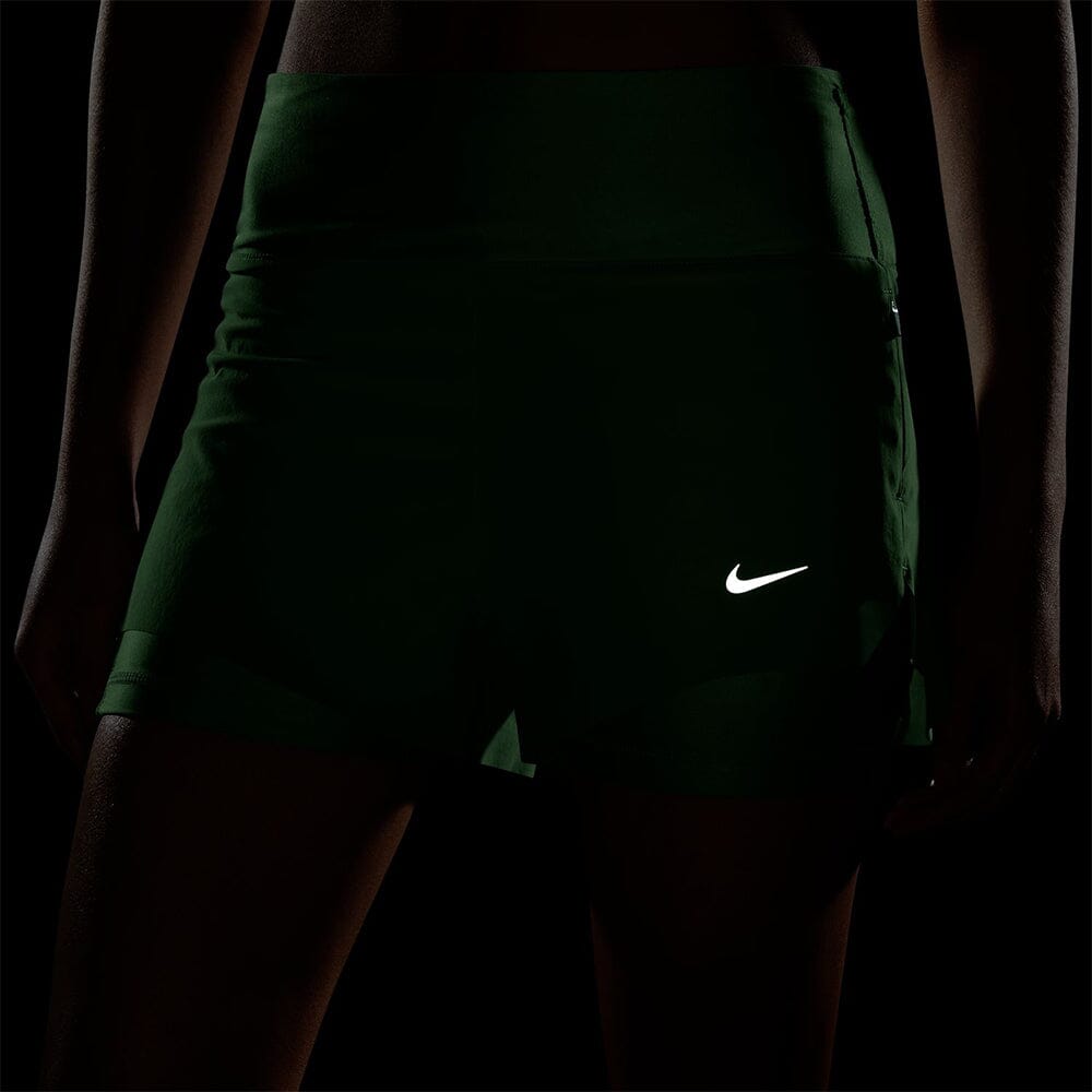 Nike Women's Dri-FIT Swift Mid-Rise 3" 2-in-1 Running Shorts with Pockets - BlackToe Running#colour_green