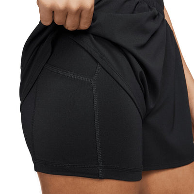 Nike Women's One Dri-FIT High-Waisted 3" 2-in-1 Shorts - BlackToe Running#colour_black