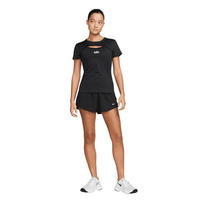 Nike Women's One Dri-FIT High-Waisted 3" 2-in-1 Shorts - BlackToe Running#colour_black