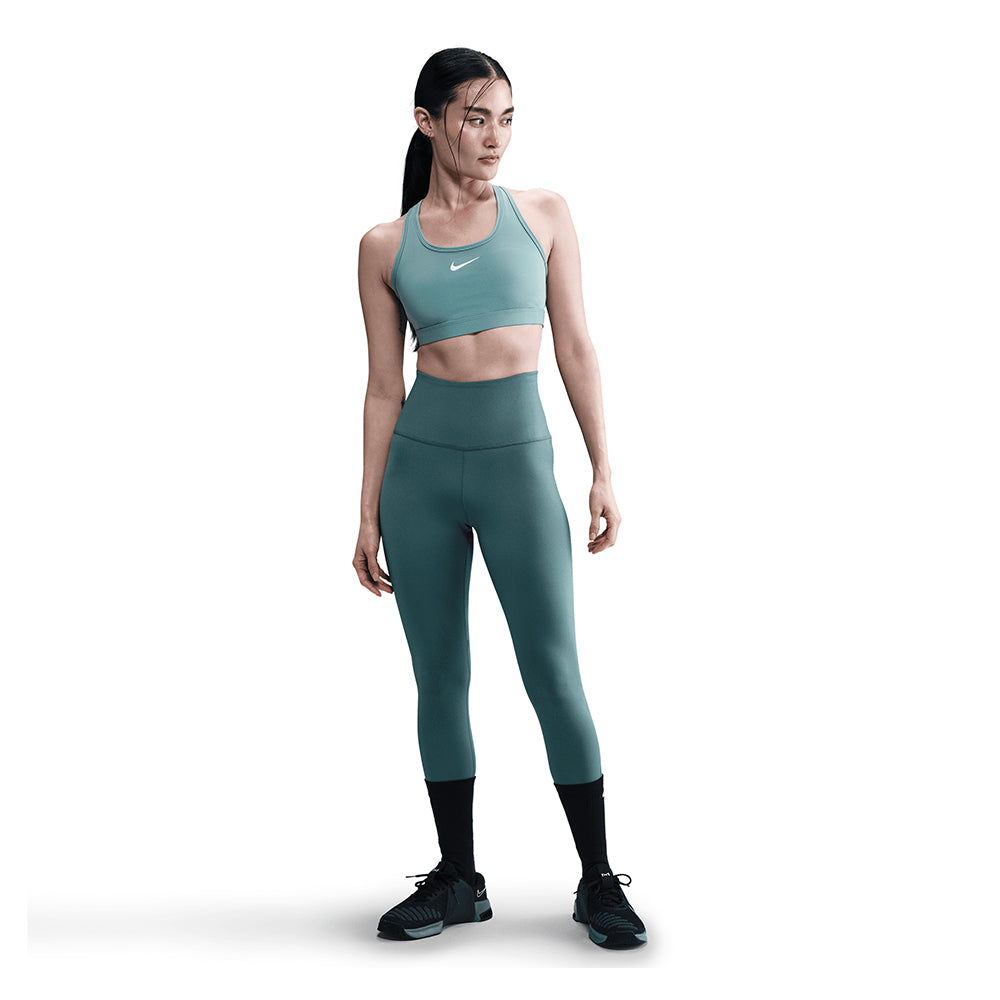 Nike Women's Dri-Fit Swoosh Medium Support Sports Bra - BlackToe Running#colour_cannon-white