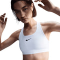 Nike Women's Dri-Fit Swoosh Medium Support Sports Bra - BlackToe Running#colour_white-stone-mauve