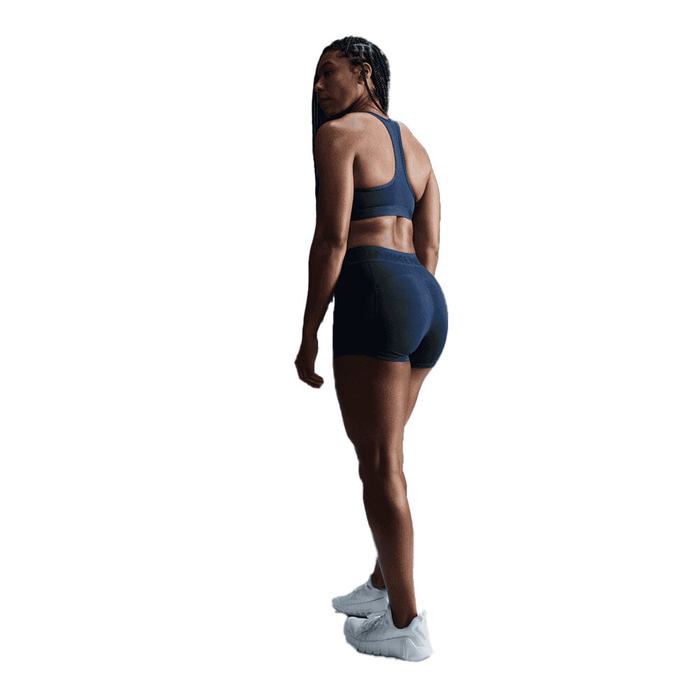 Nike Women's Dri-Fit Swoosh Medium Support Sports Bra - BlackToe Running#colour_armory-navy-white