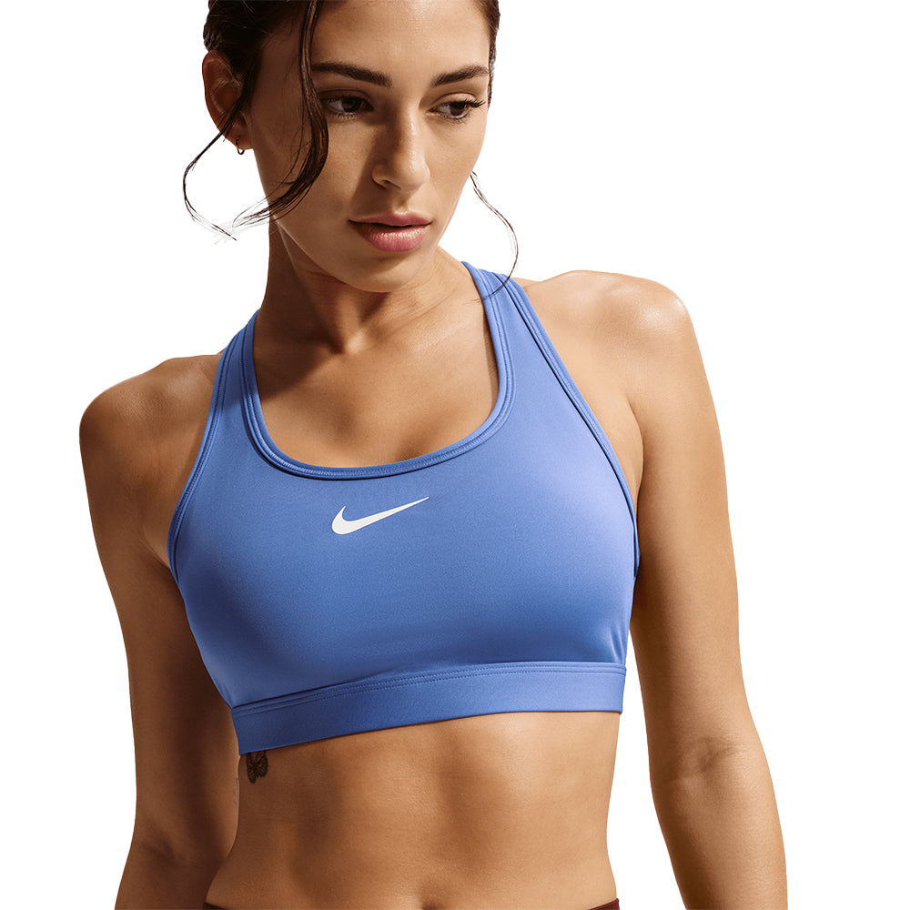 Nike Women's Dri-Fit Swoosh Medium Support Sports Bra - BlackToe Running