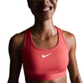 Nike Women's Dri-Fit Swoosh Medium Support Sports Bra - BlackToe Running#colour_aster-pink-white