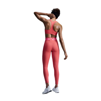 Nike Women's Dri-Fit Swoosh Medium Support Sports Bra - BlackToe Running#colour_aster-pink-white