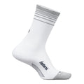 Feetures Elite Light Cushion Mini Crew Socks - BlackToe Running#colour_white-flash