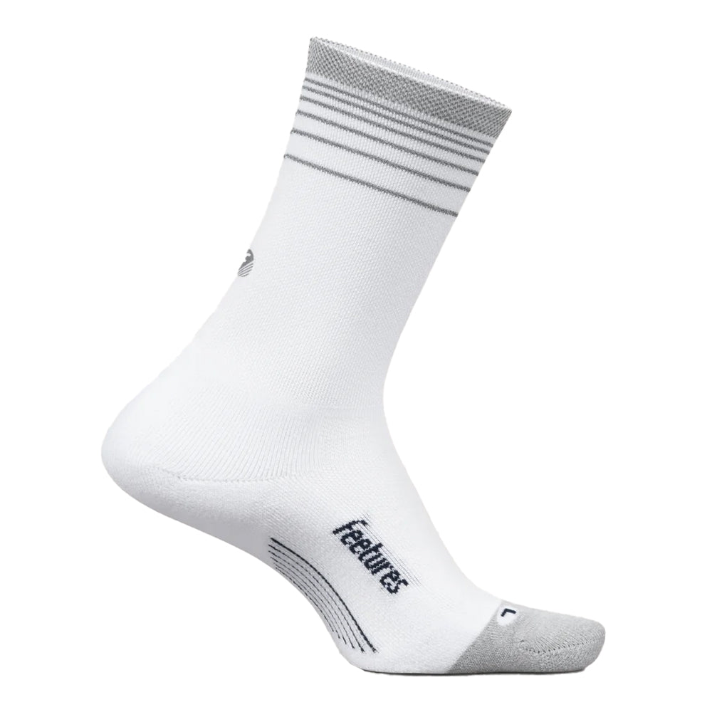 Feetures Elite Light Cushion Mini Crew Socks - BlackToe Running#colour_white-flash