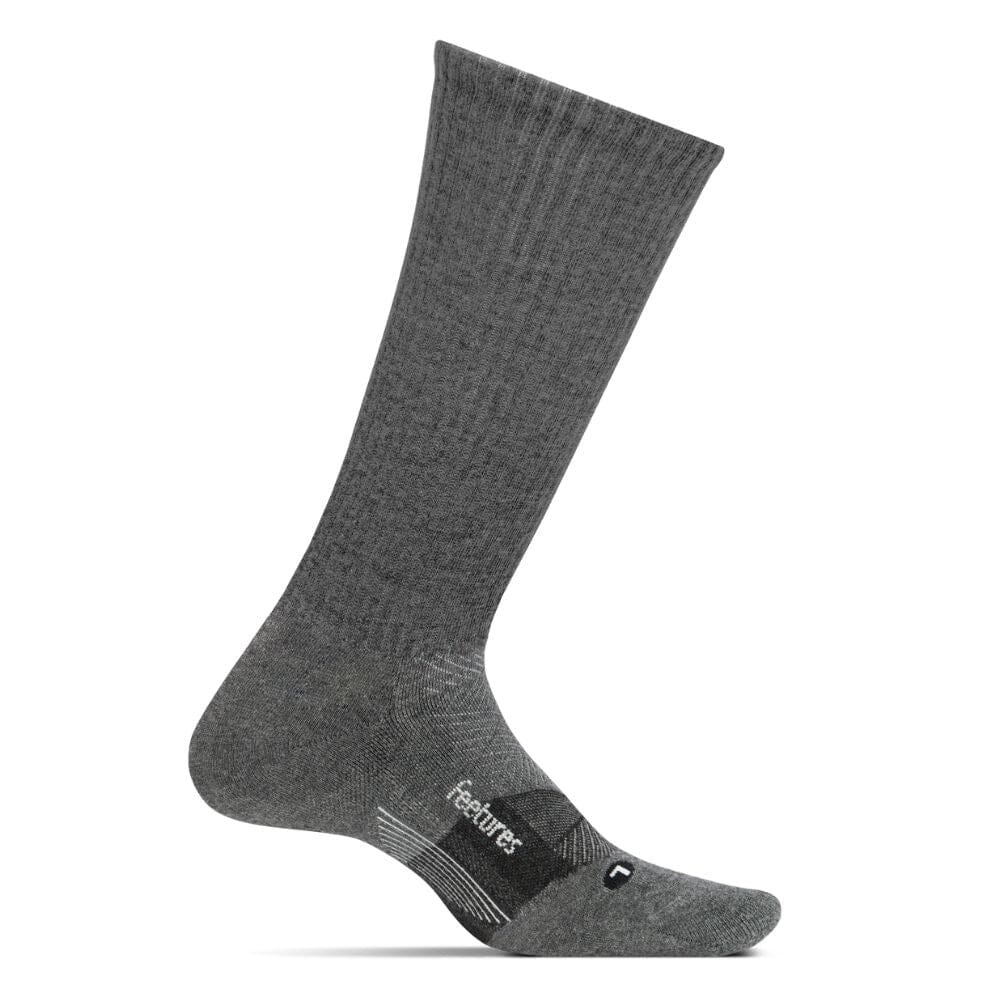 Feetures Merino 10 Cushion Crew - BlackToe running#colour_grey