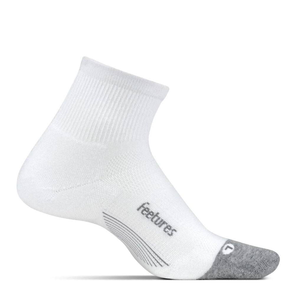 Feetures Elite Light Cushion Quarter Sock - BlackToe Running#colour_white