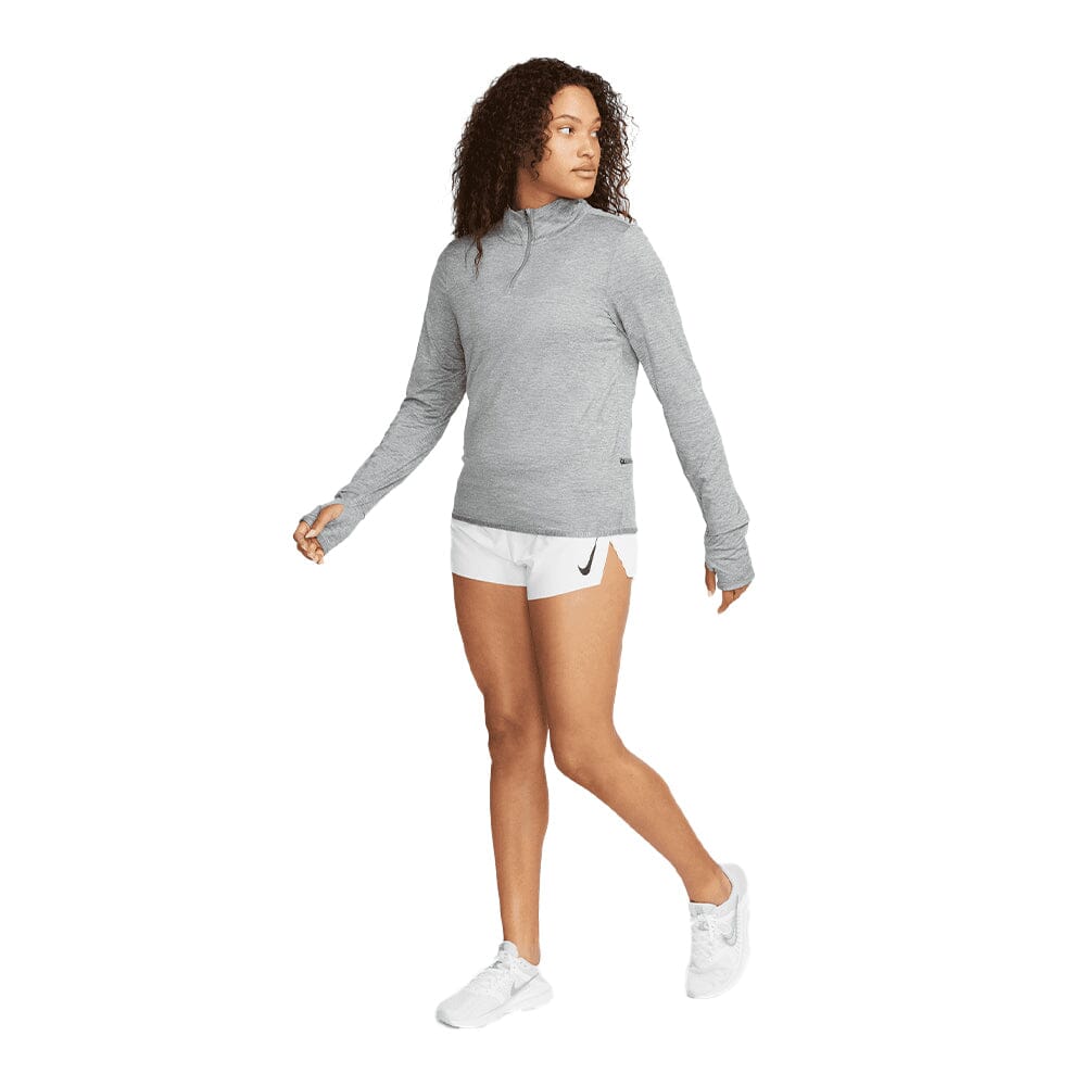 Nike Women's Dri-FIT Swift Element UV Half-Zip - BlackToe Running#colour_smoke-grey