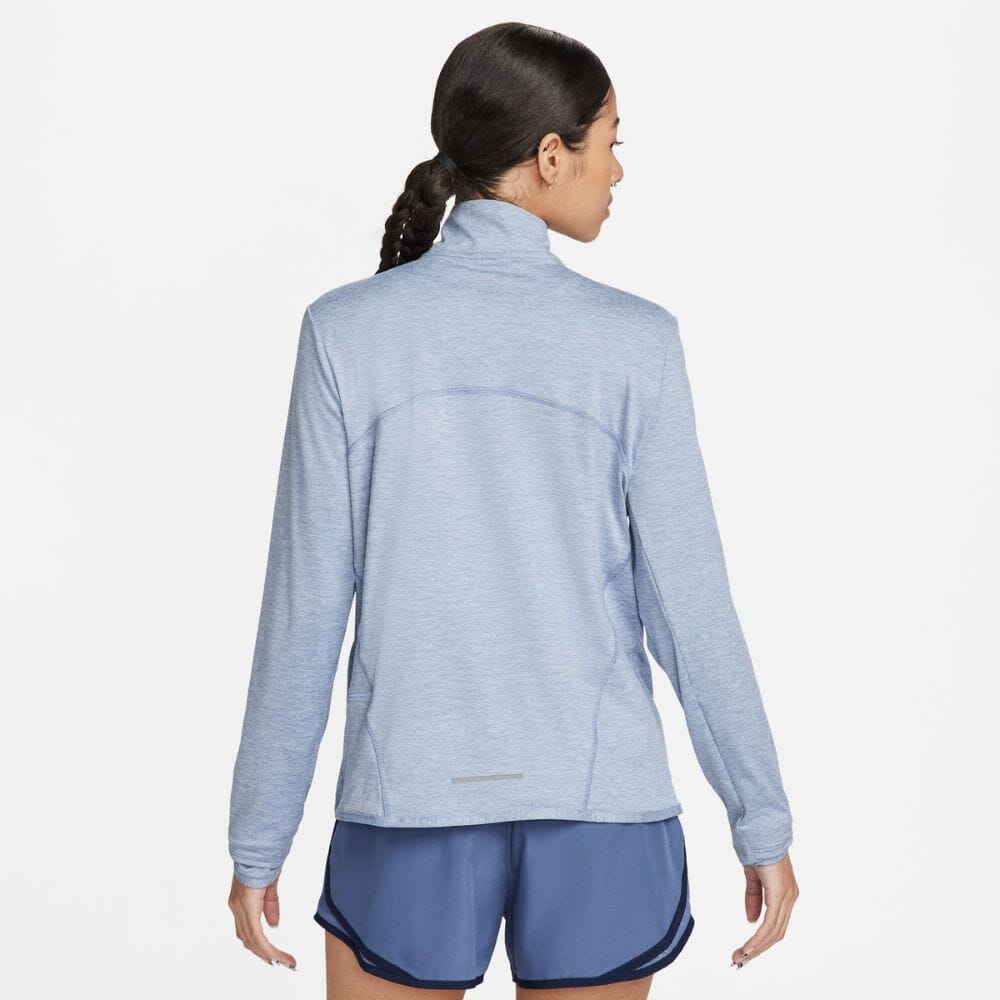 Nike Women's Dri-FIT Swift Element UV Half-ZIp - BlackToe Running#colour_light-armory-blue