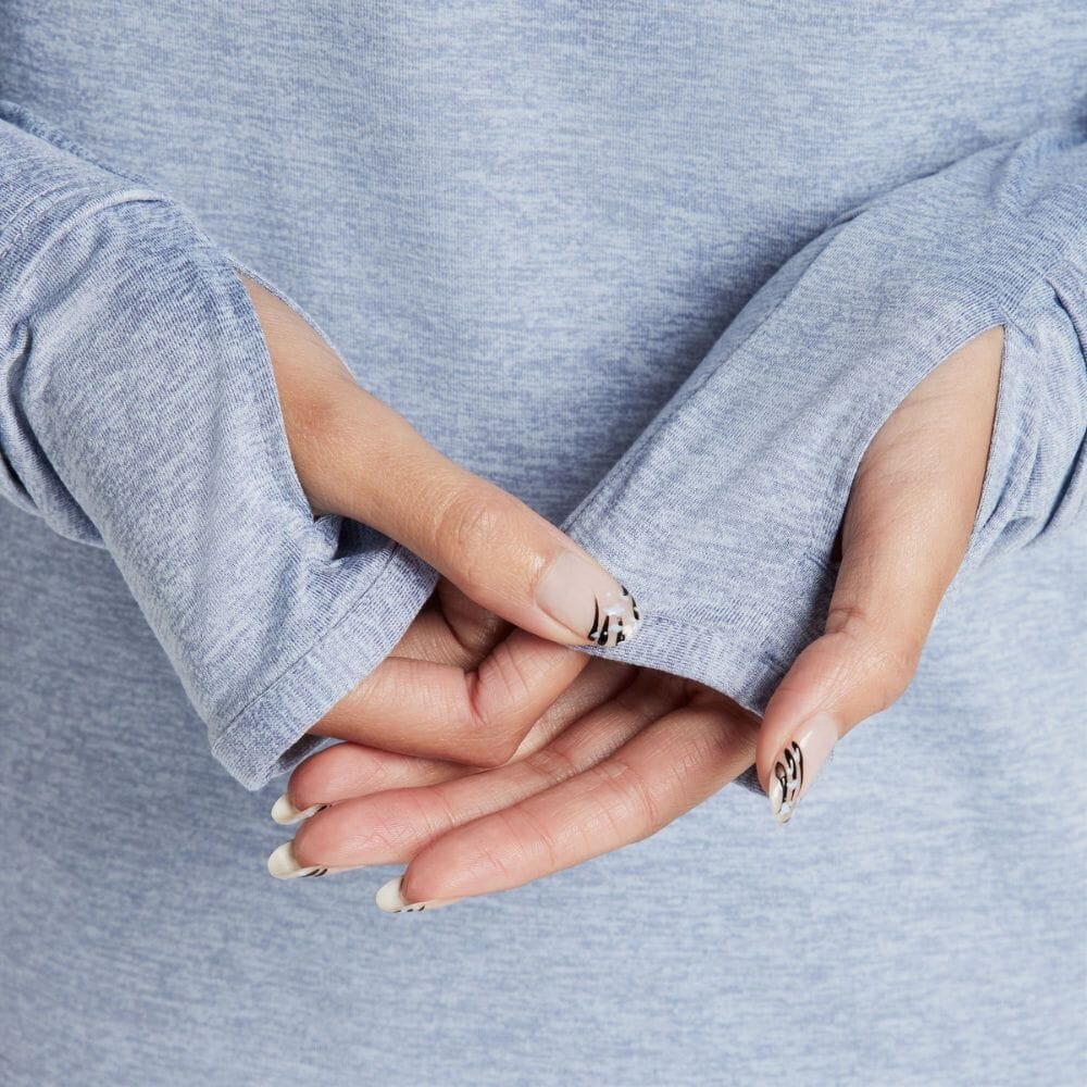 Nike Women's Dri-FIT Swift Element UV Half-ZIp - BlackToe Running#colour_light-armory-blue