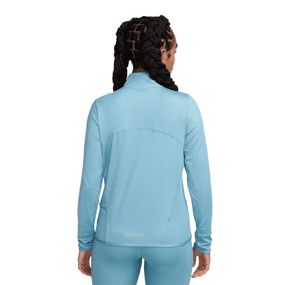 Nike Women's Dri-FIT Swift Element UV Half-Zip - BlackToe Running#colour_denim-turq