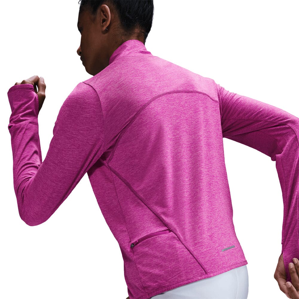 Nike Women's Dri-FIT Swift Element UV Half-Zip - BlackToe Running#colour_hot-fuchsia-plum-dust