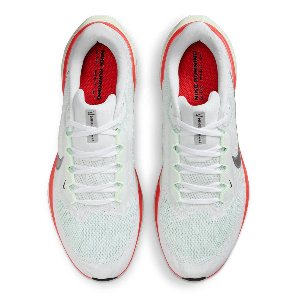 Nike Men's Pegasus 41 - BlackToe Running#colour_white-metallic-silver-barely-green
