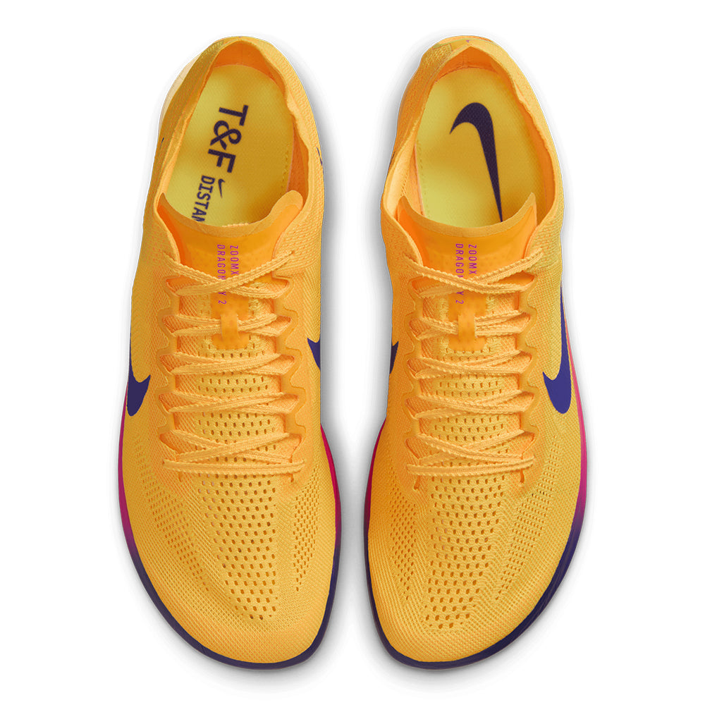 Nike Unisex Dragonfly 2 Spikes - BlackToe Running#colour_citron-pluse-indigo-burst-vivid-purple